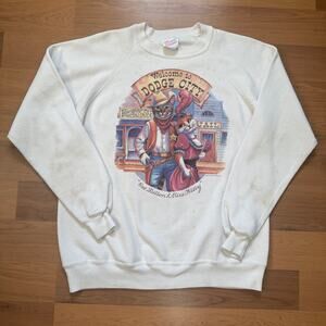 Vintage 80's Welcome to Dodge City Kansas Cats Kittens Crewneck Sweatshirt Sz L